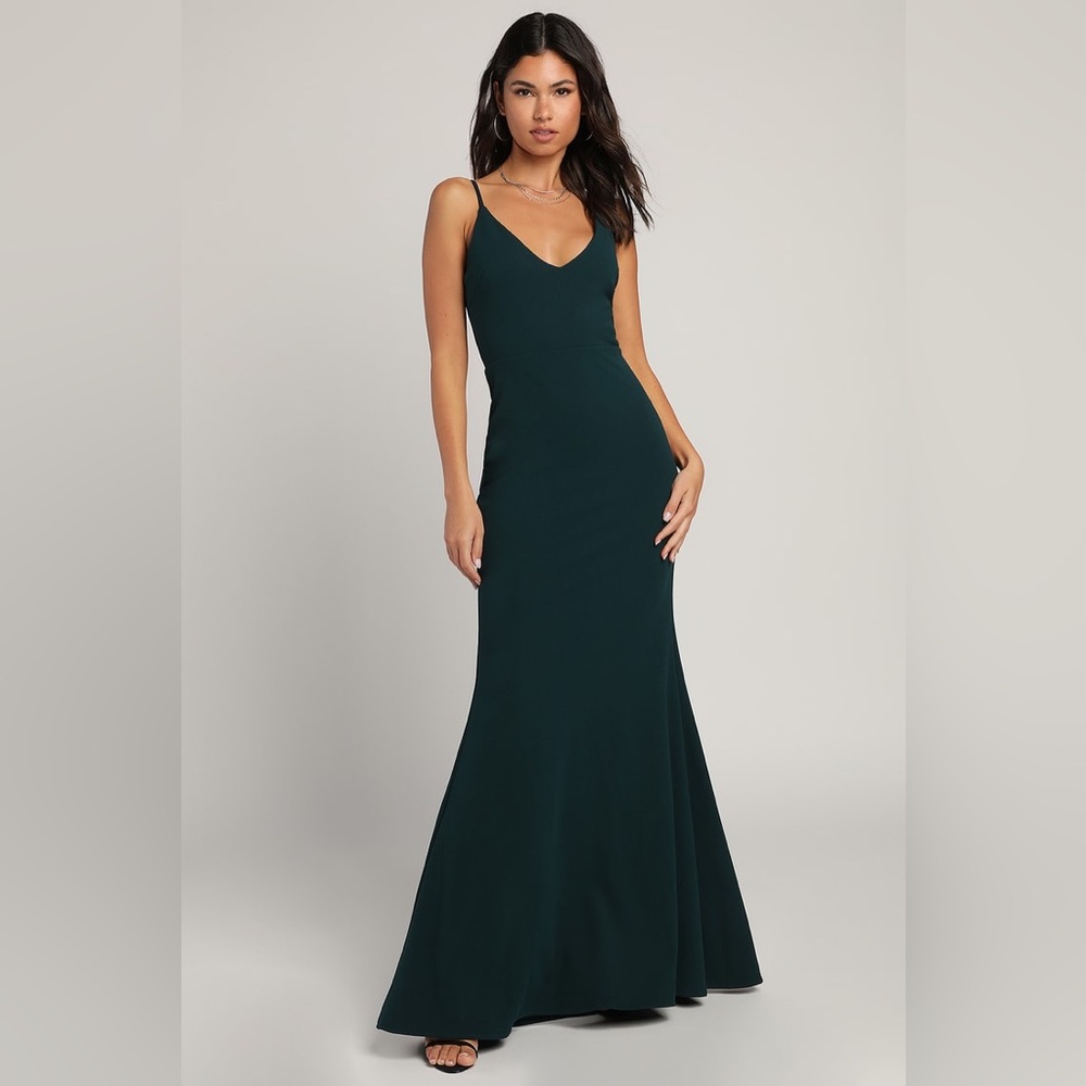 Lulus Infinite Glory Forest Green Maxi Dress XS